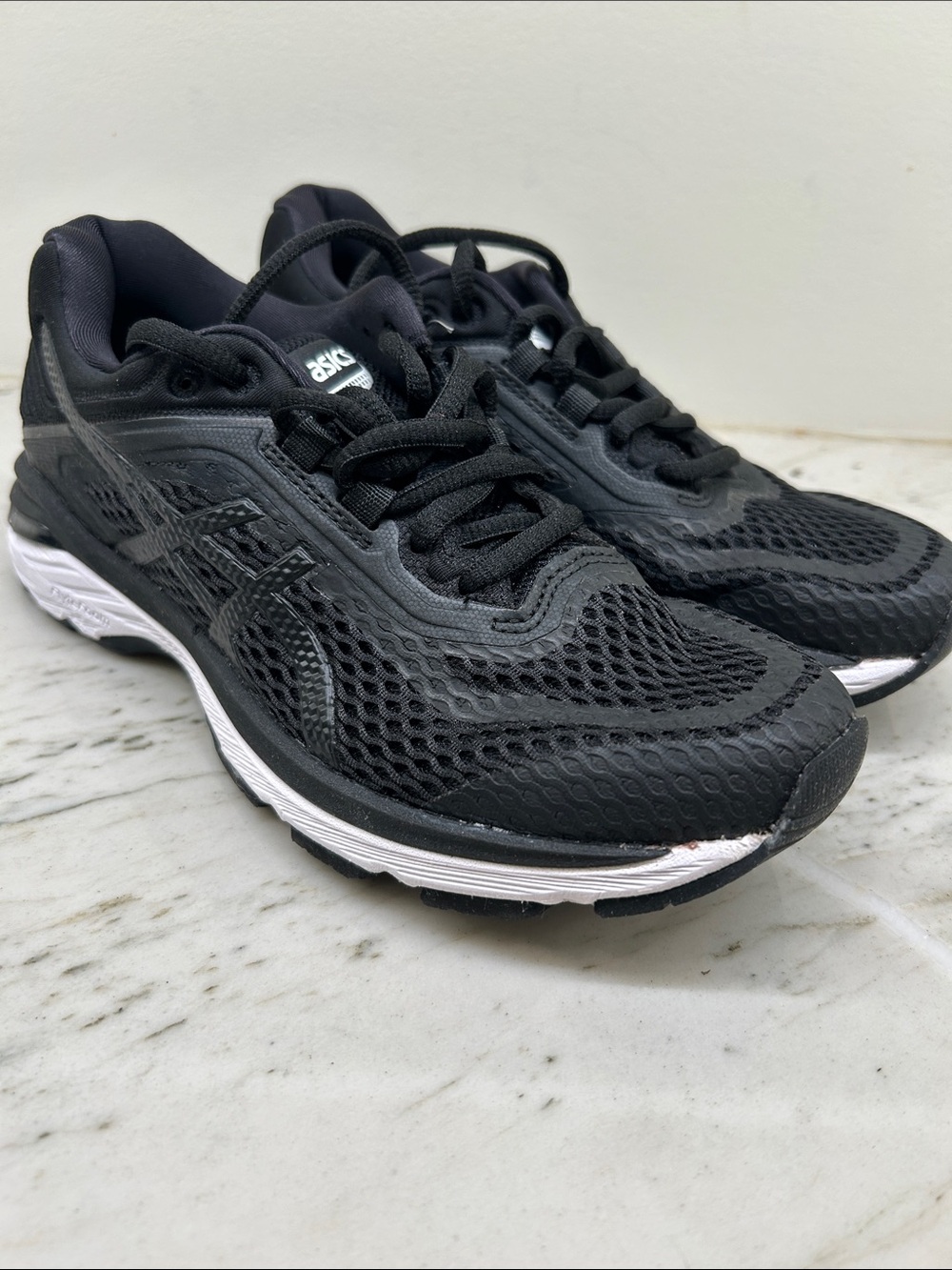 Asics Black and White Women's Athletic Running Sneakers
